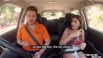 Play Tattoo babe publicly banged outdoor in car by driving tutor
