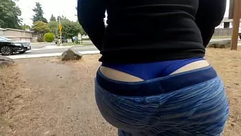 Play Mom has a huge fucking wedgie up her big booty in public three