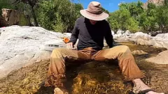 Play Public Pissing Orgasm: Cumming in My Pants and Cooling Off in a River